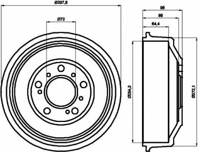 HELLA PAGID 8dt355300061 -  Тормозной барабан